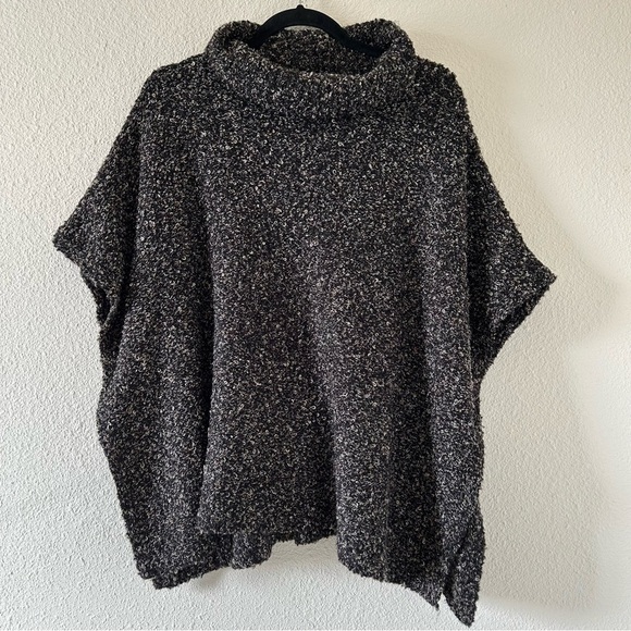 CURIO New York Wool Blend Turtleneck Poncho Teddy Sweater Sz S/M - Picture 1 of 9